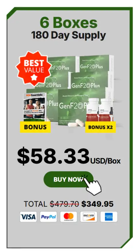 GenF20 Plus Pricing package 6 Boxes with $58.33 per Box